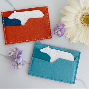 Handmade polar bear card case, card holder